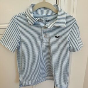 Vineyard Vines Boys Light Blue and White Striped Polo